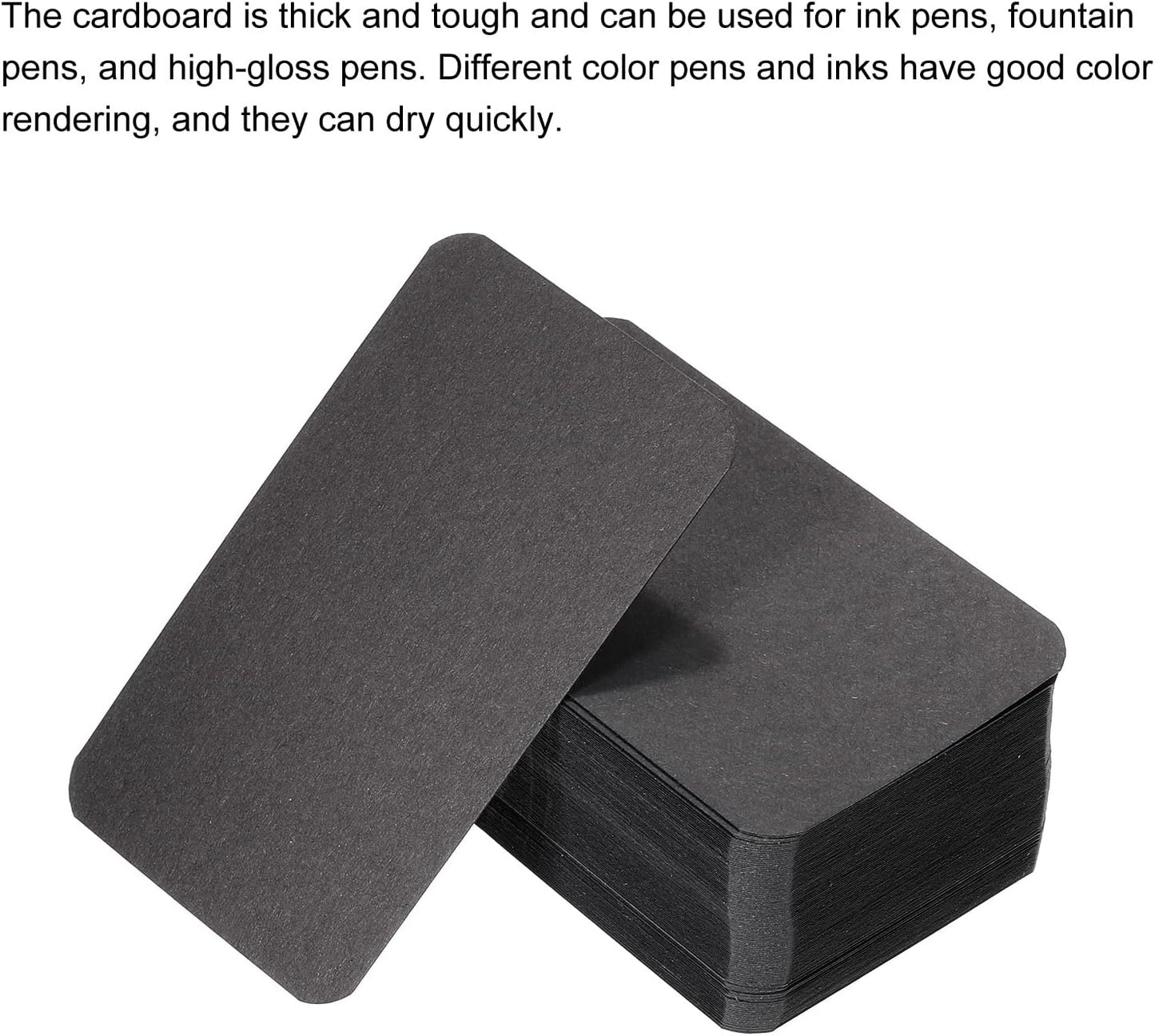 PATIKIL 3.5" x 2" Blank Paper Business Cards, 100 Pack Small Index Flash Cards Words Message Note Card Mini Paper Tags for DIY Gift Craft Scrapbooking, Black