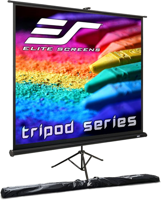 Elite Screens Tripod Series, Portable Pull Up Home Movie/Theater/Office Projector Screen (85-inch/ 1:1)
