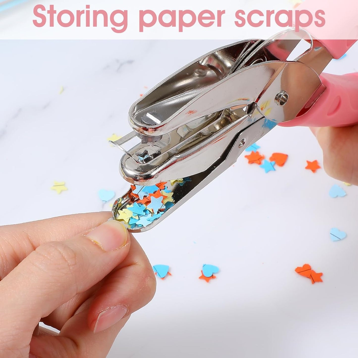 Shape Hole Puncher,5mm Durable Shape Hole Punch,Holes Punchers Shapes with Rubber Handle, Small Holes Puncher for Clothing Tickets DIY Craft Labels Scrapbooking Tools,Pink