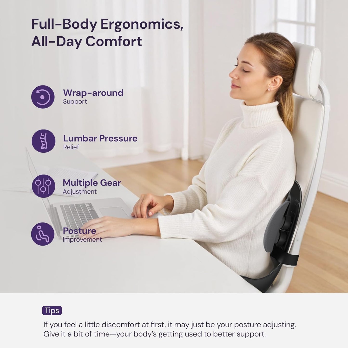 3D Lumbar Support Seat Cushion – Patented Spine Alignment Ergonomic Posture Corrector, Breathable Mesh & EVA Foam, Portable for Home, Office, Meditation, Gaming, Outdoor 16.5" W × 15.7" D