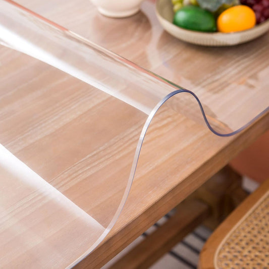 Clear Table Cover Protector 32 x 72 Inch, 2mm Thick Table Protector for Dining Room Table, Clear Plastic Table Cover, Pad Mat for Kitchen, Writing Desk Pad for Desktop