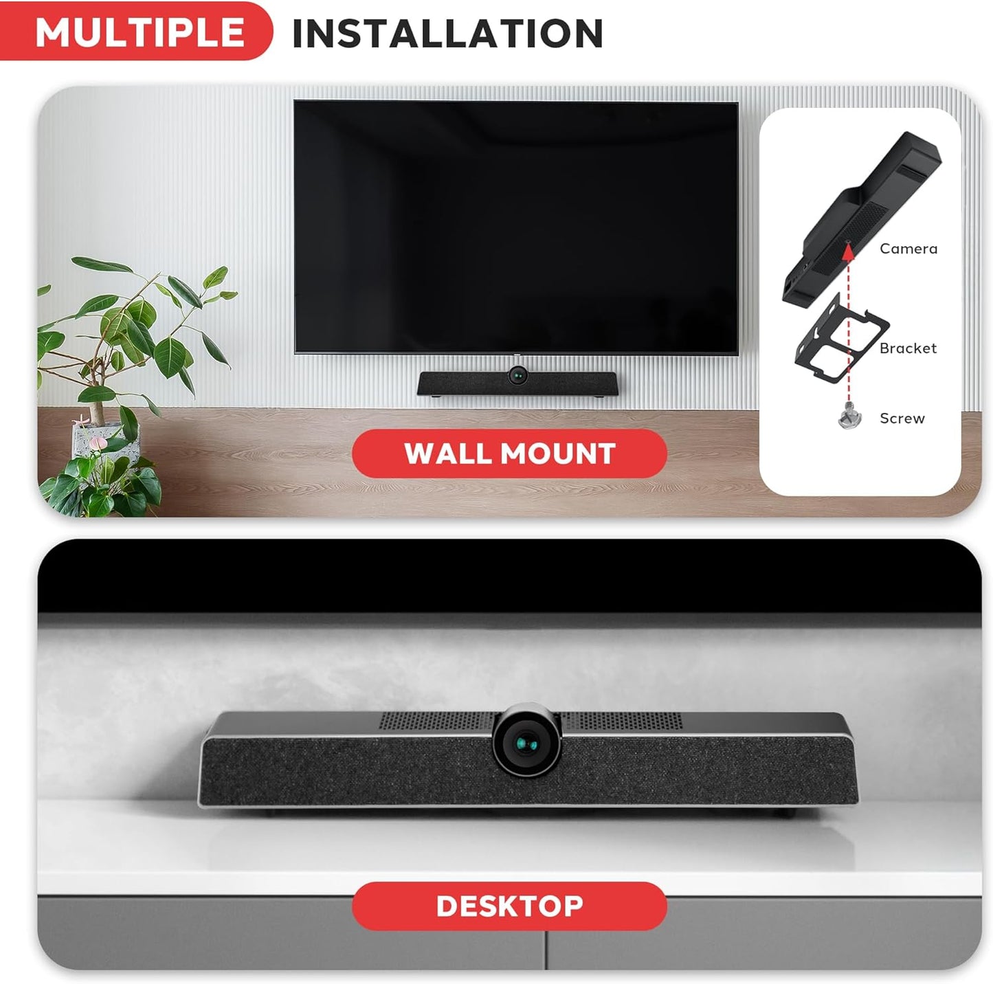 Pyle 4K USB Video Conference Room Camera System 120° FOV with 5X Zoom, AI Auto Framing, Echo Cancellation, 8m Mic Pickup Conferencing System for Home Offices, Zoom, Skype, Microsoft Teams, PC Meetings