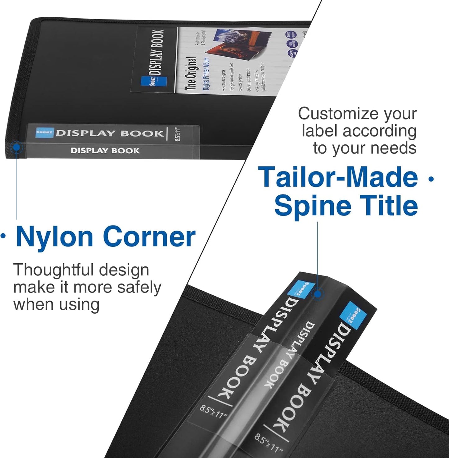 Sooez 30-Pocket Binder with Plastic Sleeves 8.5x11, Heavy Duty Art Portfolio Folder with Clear Sheet Protectors, Display 60 Pages, Presentation Book for Artwork, Document Organizer Binder - 4 Pack