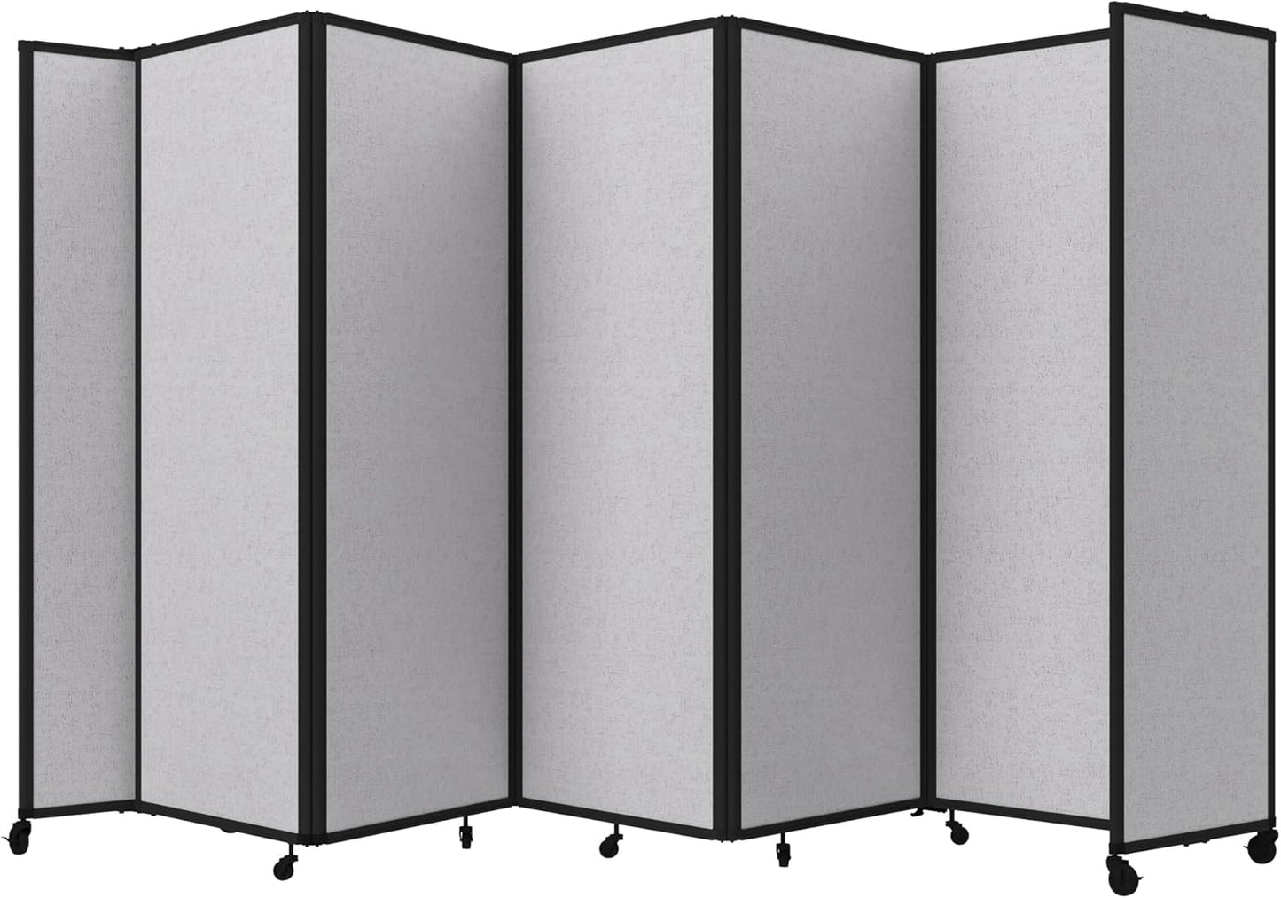 Versare Room Divider 360 Portable Wall Partition | Folding Panels | Large Freestanding Divider | Locking Wheels | Temporary Room Separator