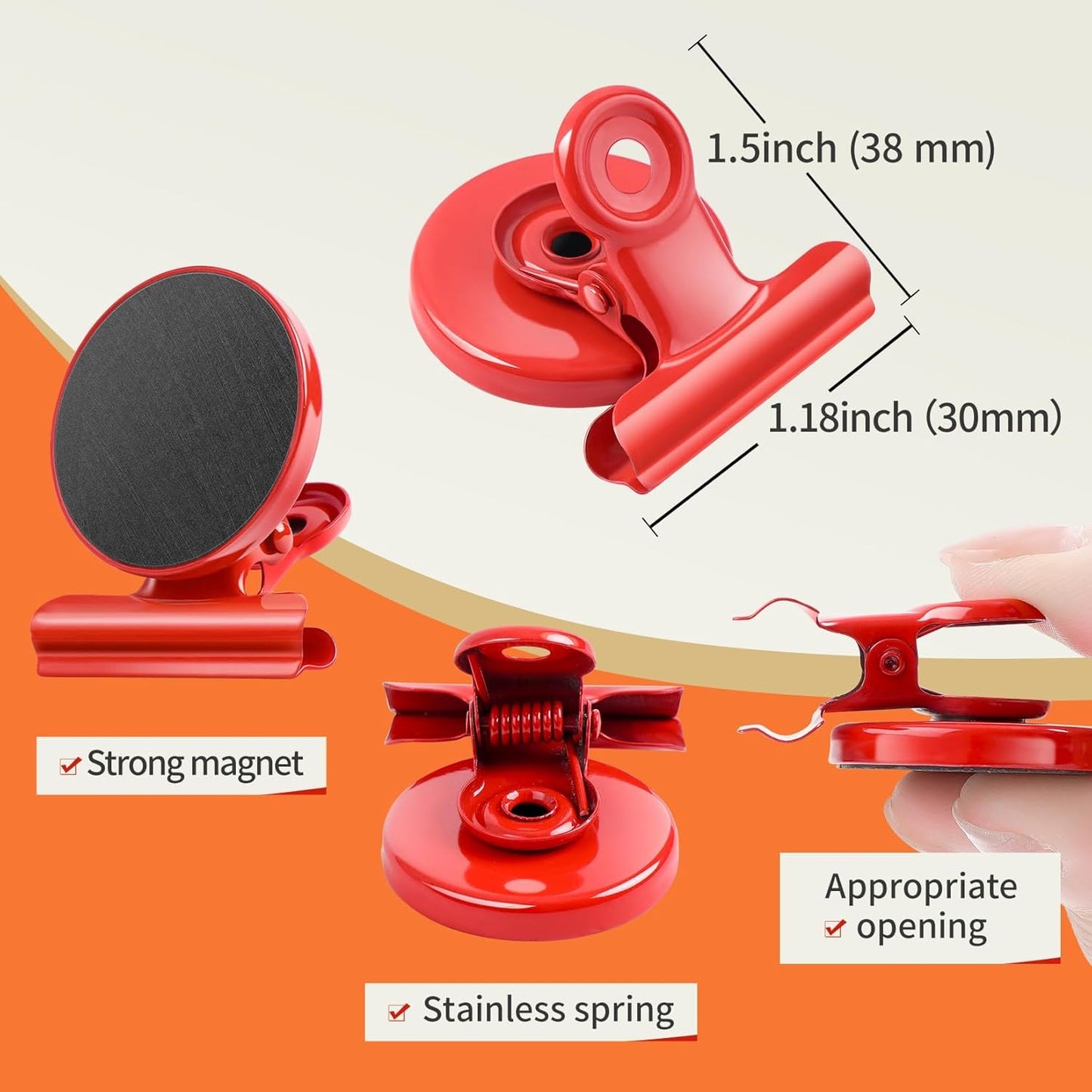 VNDUEEY 22 Pack Colorful Magnetic Clips for Whiteboard, Fridge Magnets Refrigerator Magnets, Magnet Clips for Kitchen & Office Organizing, Magnetic Paper Clip Holder