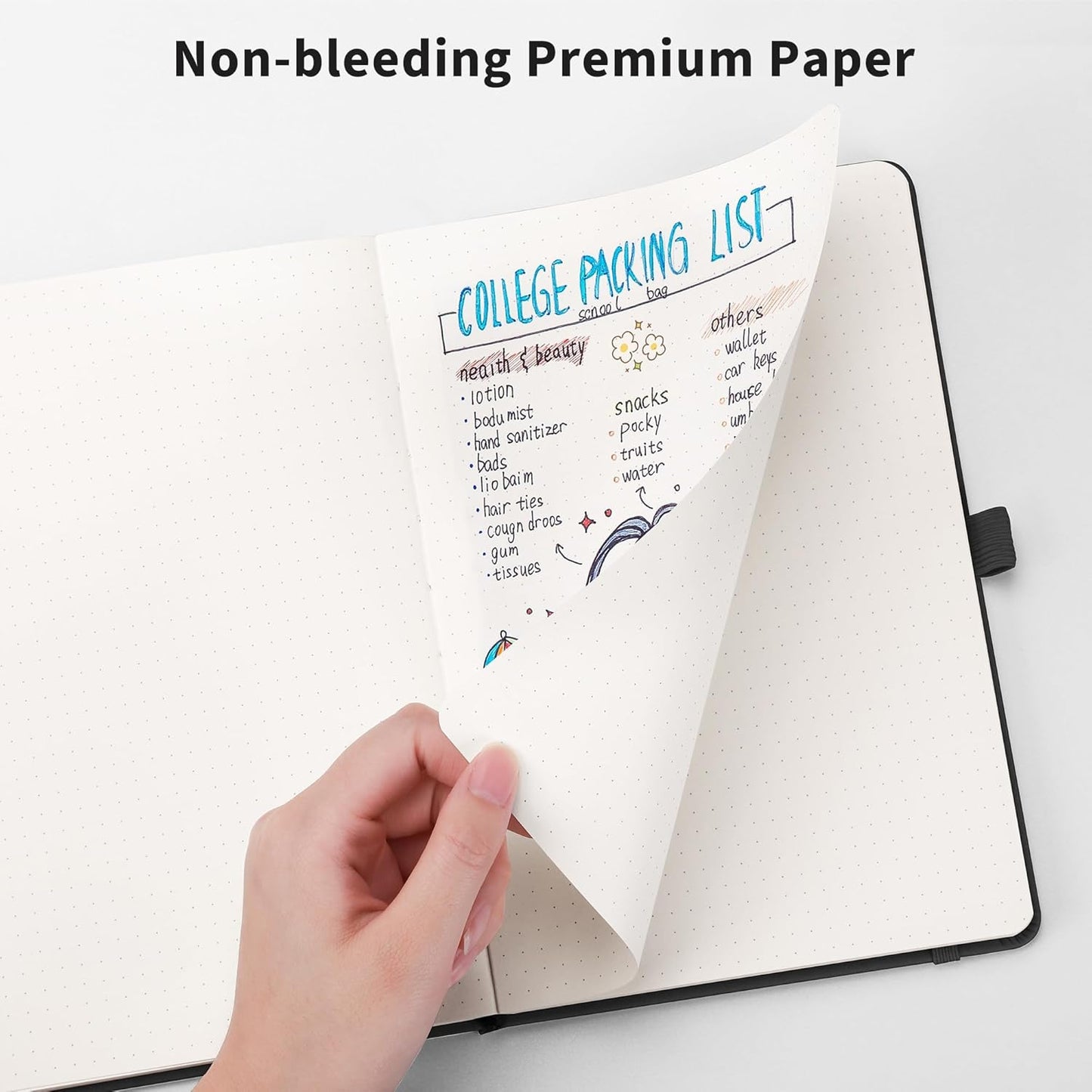 RETTACY Bullet Dotted Journal Notebook, 192 Pages, A5 Medium Size (5.7'' x 8.3''), Leather Hardcover, 100 GSM Thick Paper, for Bullet Journaling, Planning, Tracking (Brown)