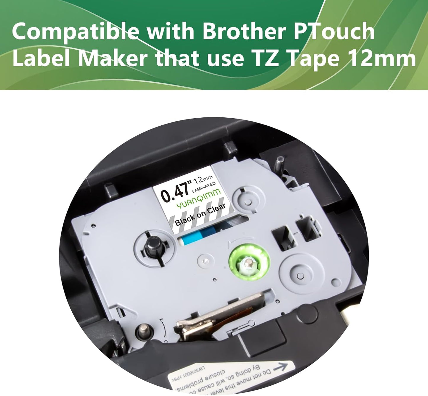 TZe TZ Tape 12mm 0.47 Laminated Clear Compatible for Brother P Touch Label Tape TZe-131 TZe131 TZ-131 TZ131 Replacement for Brother P Touch Lable Maker 12mm Clear for PTH110 PTD200 PTD210, 5 Pack