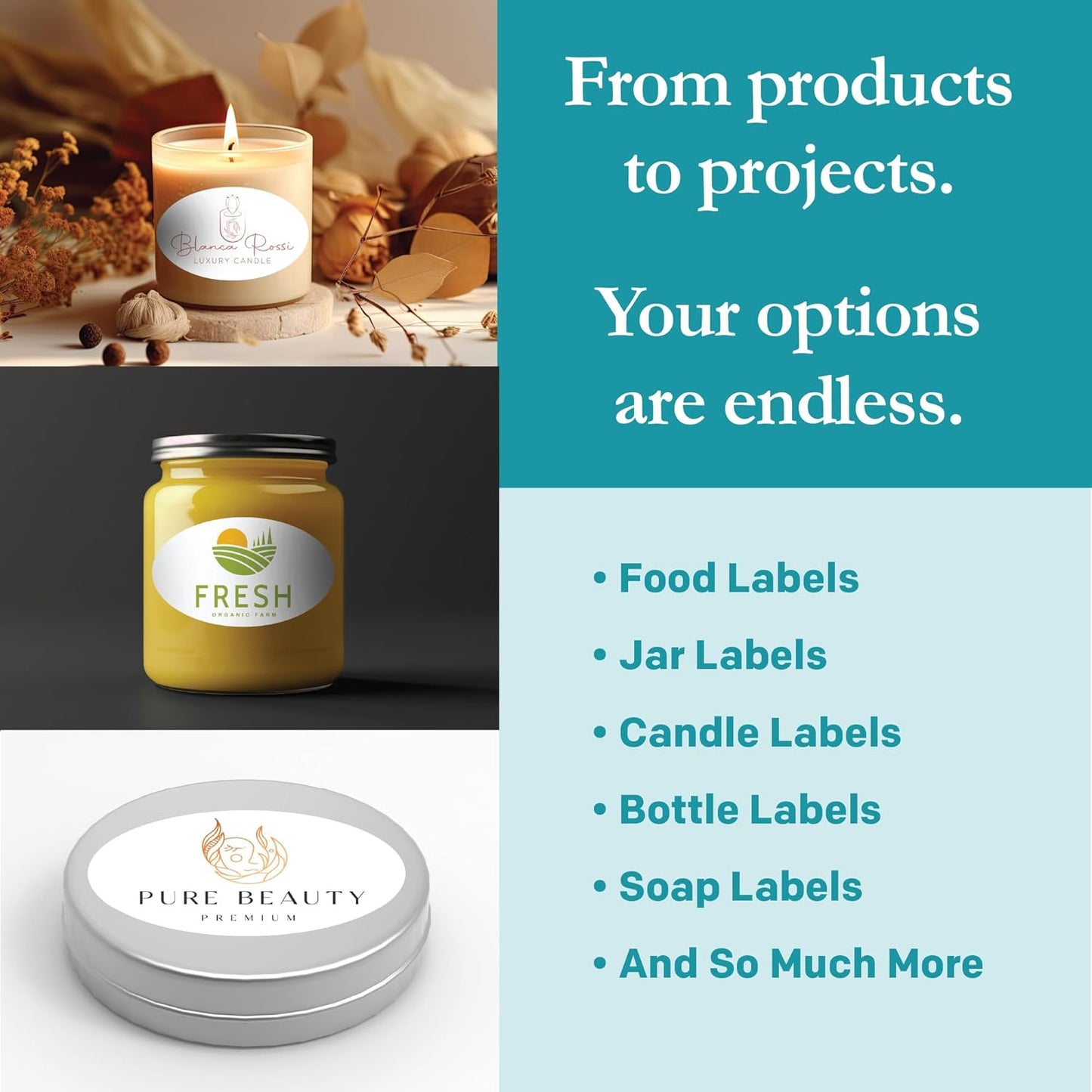 Premium Label Supply White Sticker Oval Labels – 2.5" x 1.5" Oval – Laser/Inkjet Compatible – (18 per Sheet), 25 Sheets – 450 Total Adhesive Labels