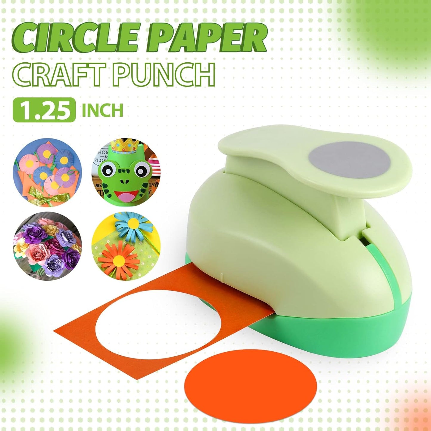 UCEC Circle Punch, 1.25 Inch Circle Hole Punch, Paper Punch Circles Craft Punch Handmade Paper Punch for Crafting Scrapbooking Cards Arts Fun Projects