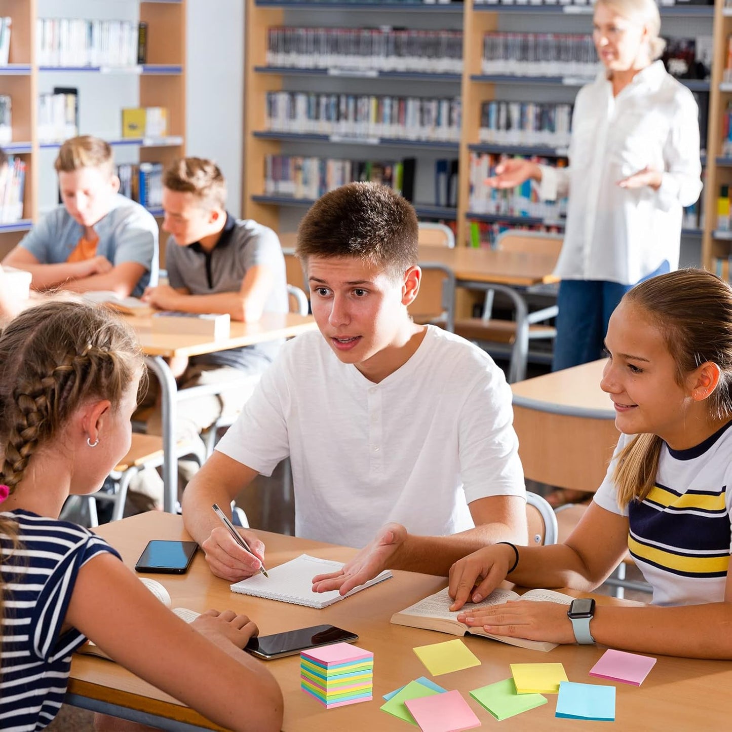 Fainne 120 Pack Sticky Notes Bulk Back to School Supplies Self Stick Note Pads Paper Memo for Office First Day of School Student Teacher Essentials (3 x 3 Inch,Simple Color)