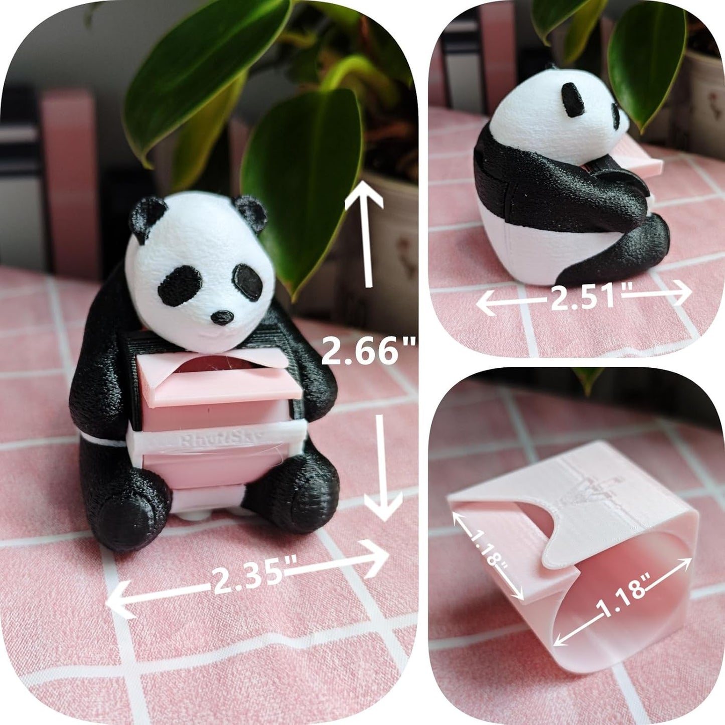 Panda Manual Sticker Dispenser Postage Stamp Roll Dispenser Holder for Desk, Stamps NOT Included, 1.18" Core, Black, C03