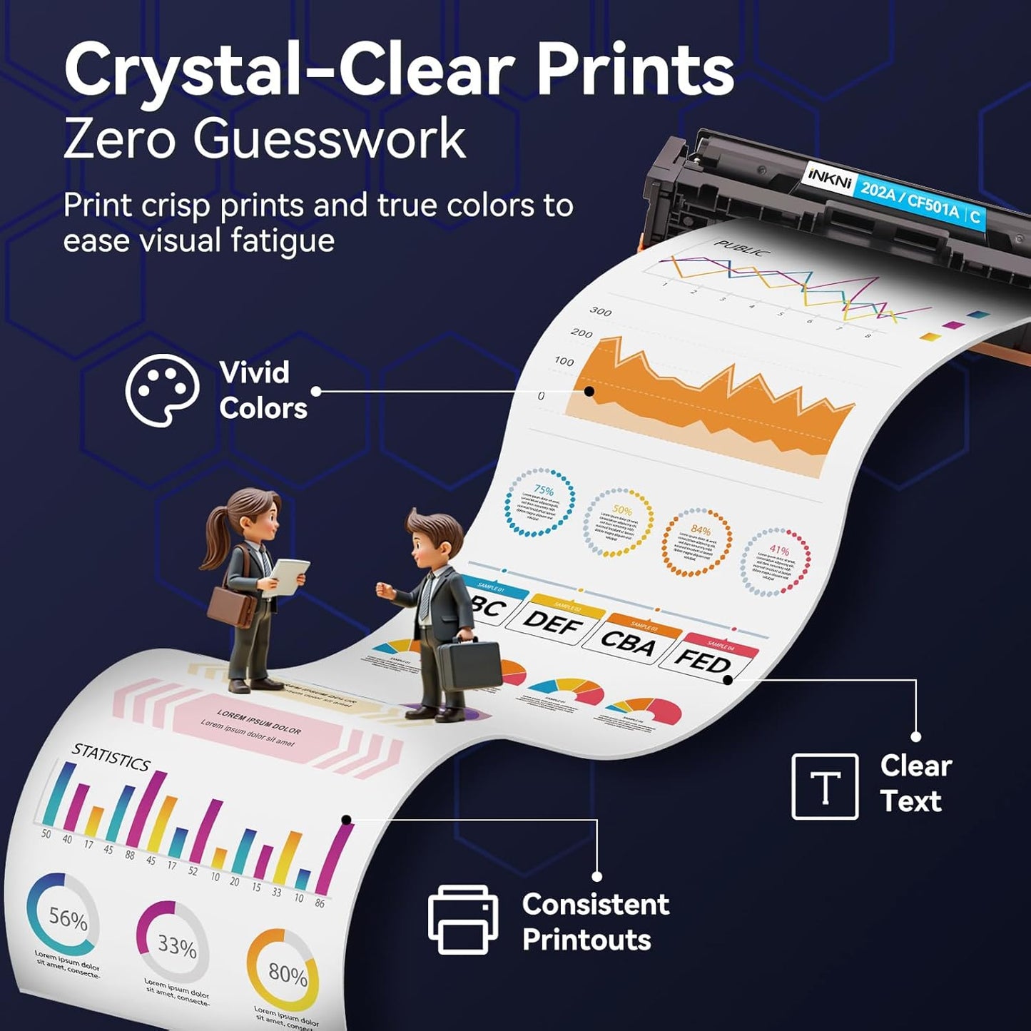 202A Toner Cartridges 4-Pack CF500A - Compatible Replacement for HP 202A 202X for Color Laserjet Pro MFP M281fdw M254dw M281fdn M281cdw M280nw M254dn M254nw Toner Cartridge CF500A CF500X (with Chip)