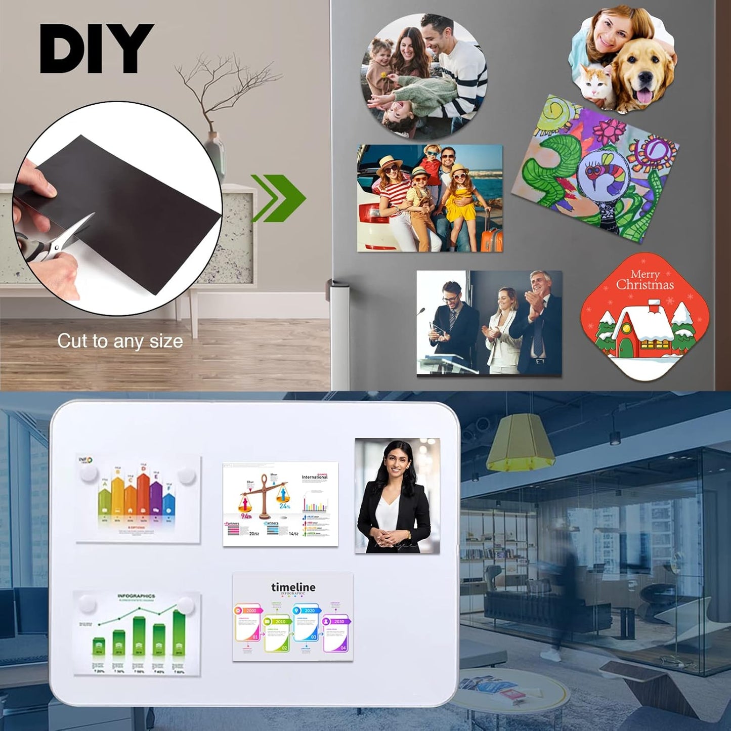 Magnet Sheets with Adhesive for 5x7 Pictures(Pack of 20),Magnetic Adhesive Sheets,Photo Magnets for Home/Classroom