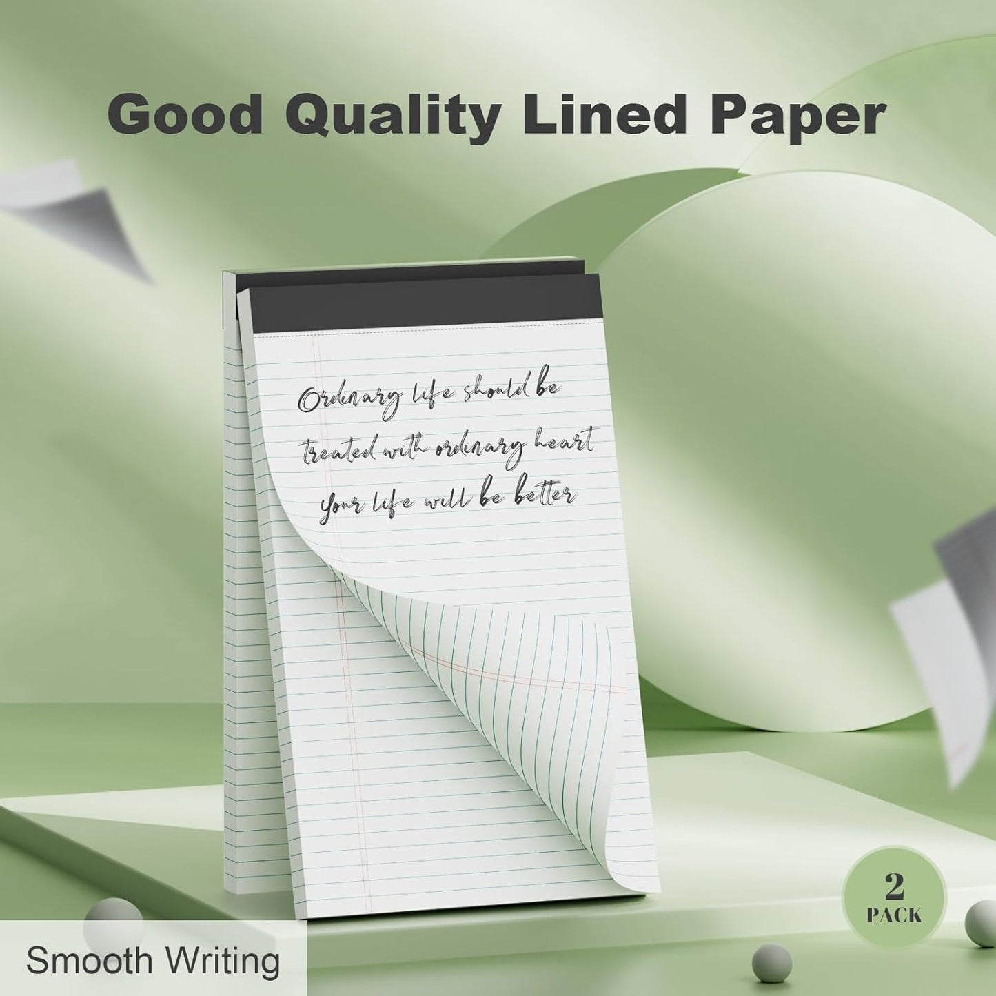 Legal Pads 8.5 x 11 inch Notepad, 2 Pack White Note Pads 8.5'' x 11'' for Work, Double-Side Printed Lined Paper Pads College Ruled White Notepads 30 Sheets Per Writing Pad for School, Home, Office
