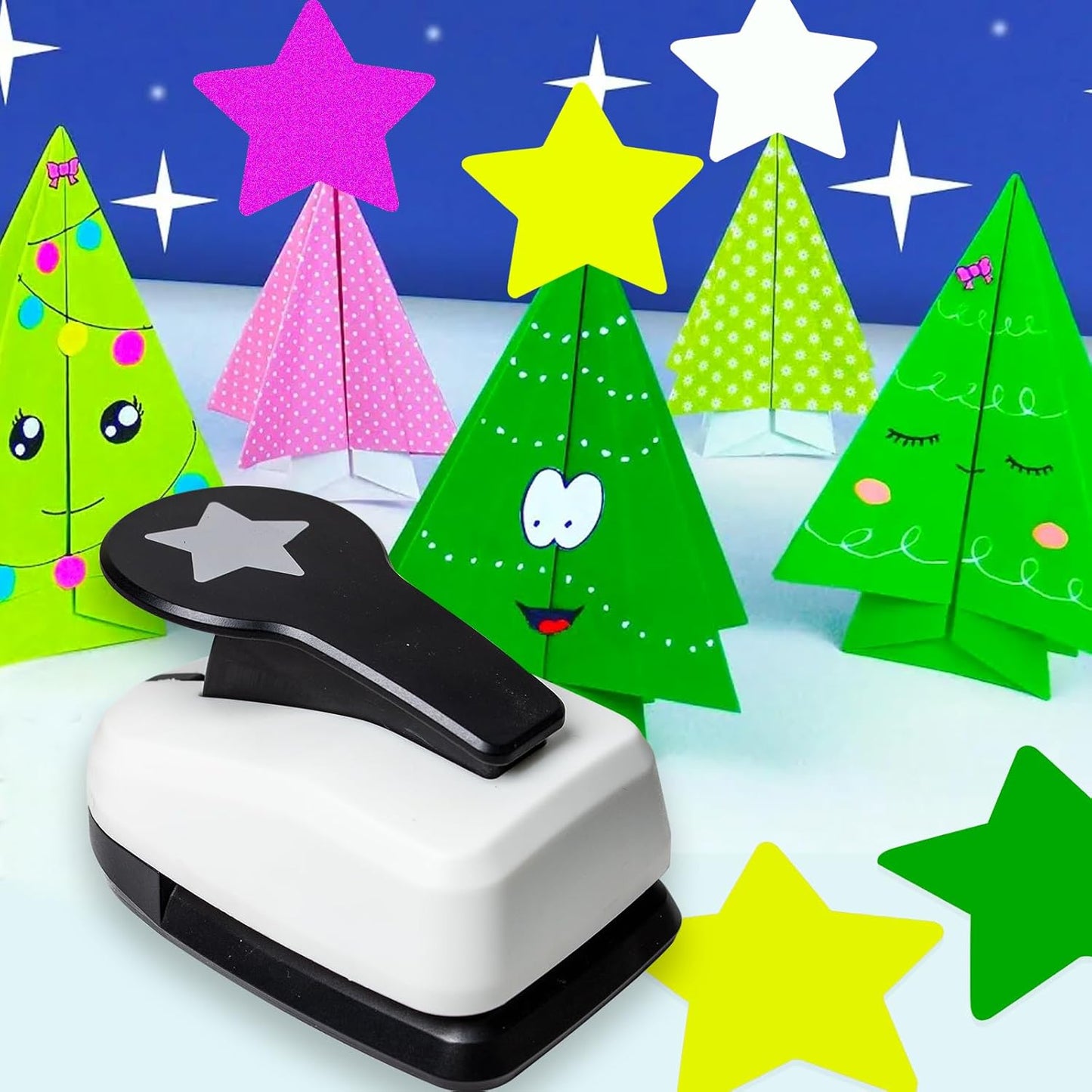 Craft Holes Punch, 2 Inch Star Shape Paper Punchs Scrapbook Punches for Craft, DIY Handmade Paper Punch for Festival and Greeting Card Making