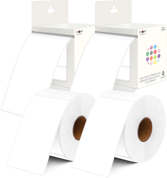 PARLAIM 3x5 inch Rectangle Color Code Stickers, 1000PCS 4 Rolls Square Adhesive Inventory Label, White