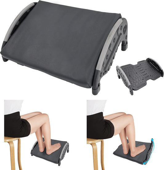 Under Desk Foot Rest,Foot Stool with Massage Texture，Includes Comfortable Memory Foam，Easy Assembly and disassembly (YB-RD)