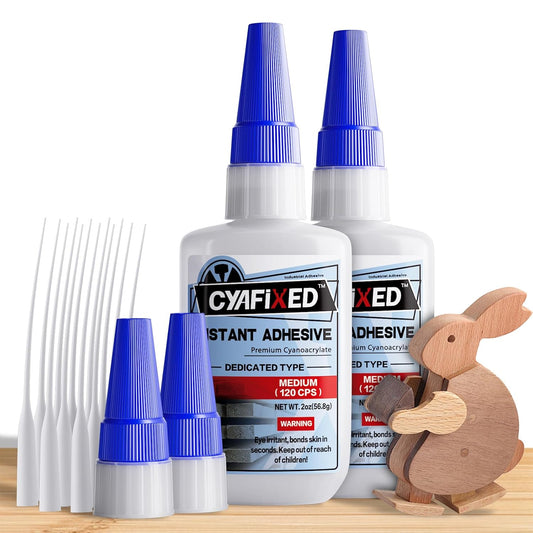 Wood Super Glue 113.6g 4oz, Clear Instant Medium Cyanoacrylate Adhesive Liquid for Woodworking Wooden Crafts Furniture Repairs, All Purpose Strong CA Glue for Metal Glass Plastic Ceramic Leather