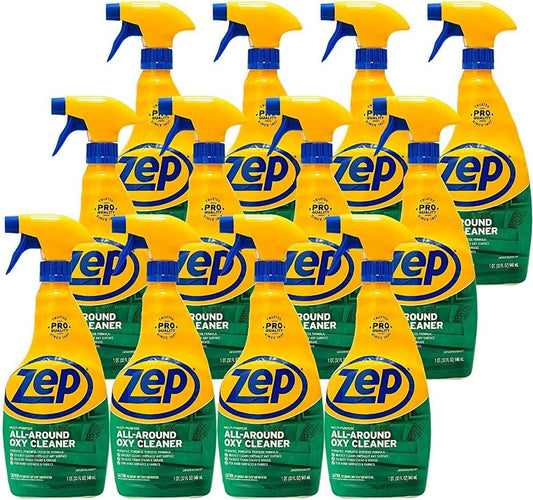 Zep Multi-Purpose All-Around Oxy Cleaner - 32 oz (Case of 12)- ZUAOCD32 - Tackle Tough Stains and Grease With A Versatile, Powerful Peroxide Formula For Hard Surfaces and Fabrics