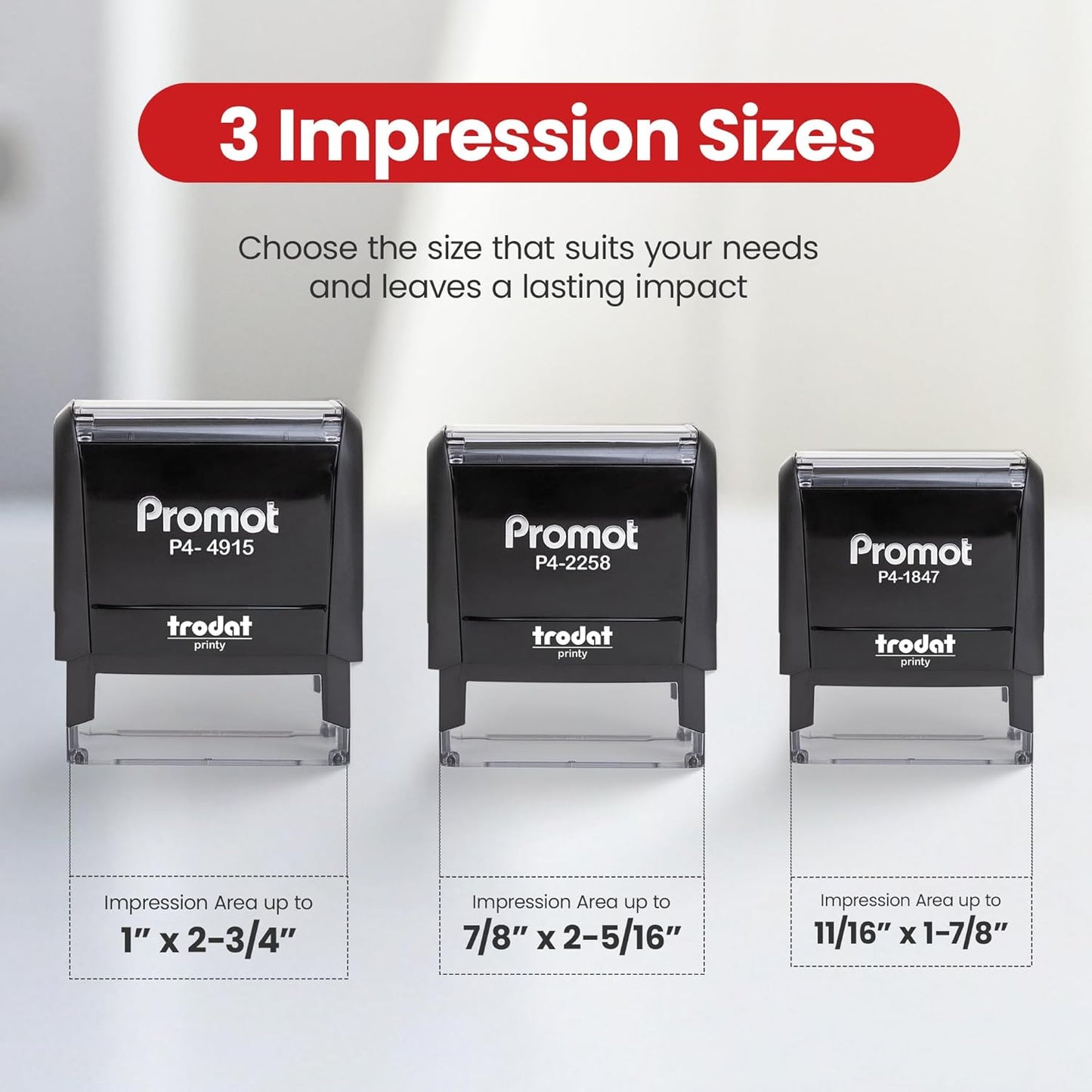 Promot Self Inking Custom Stamp - Up to 4 Lines of Personalized Text, Customized Address Stamp with Easy to Change Ink Cartridge (Large)