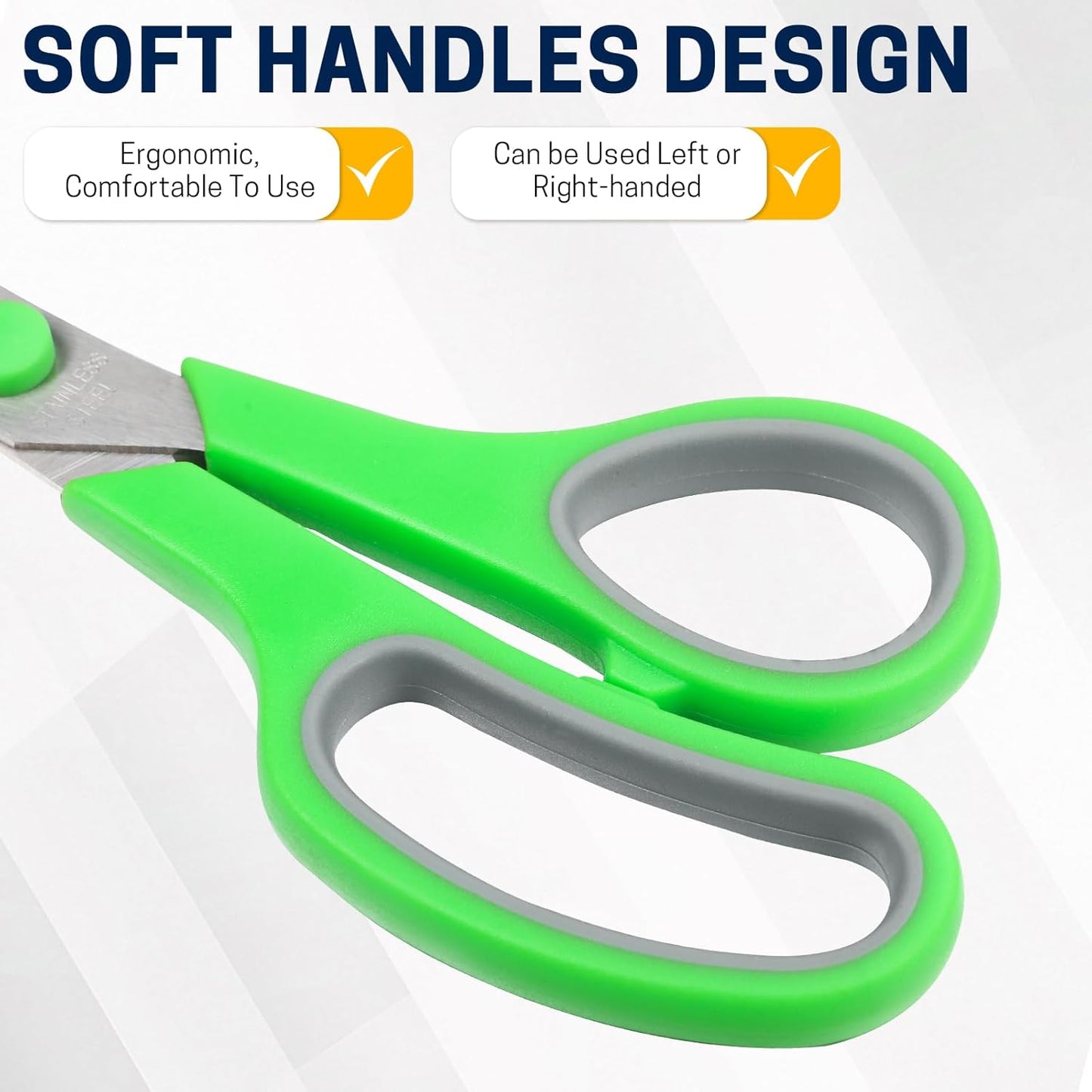 36 Packs 8" Multipurpose Scissors, Ultra Sharp Blade Shears, Comfort-Grip Handles, Sturdy Sharp Scissors for Office Home School Sewing Fabric Craft Supplies, Right/Left Handed