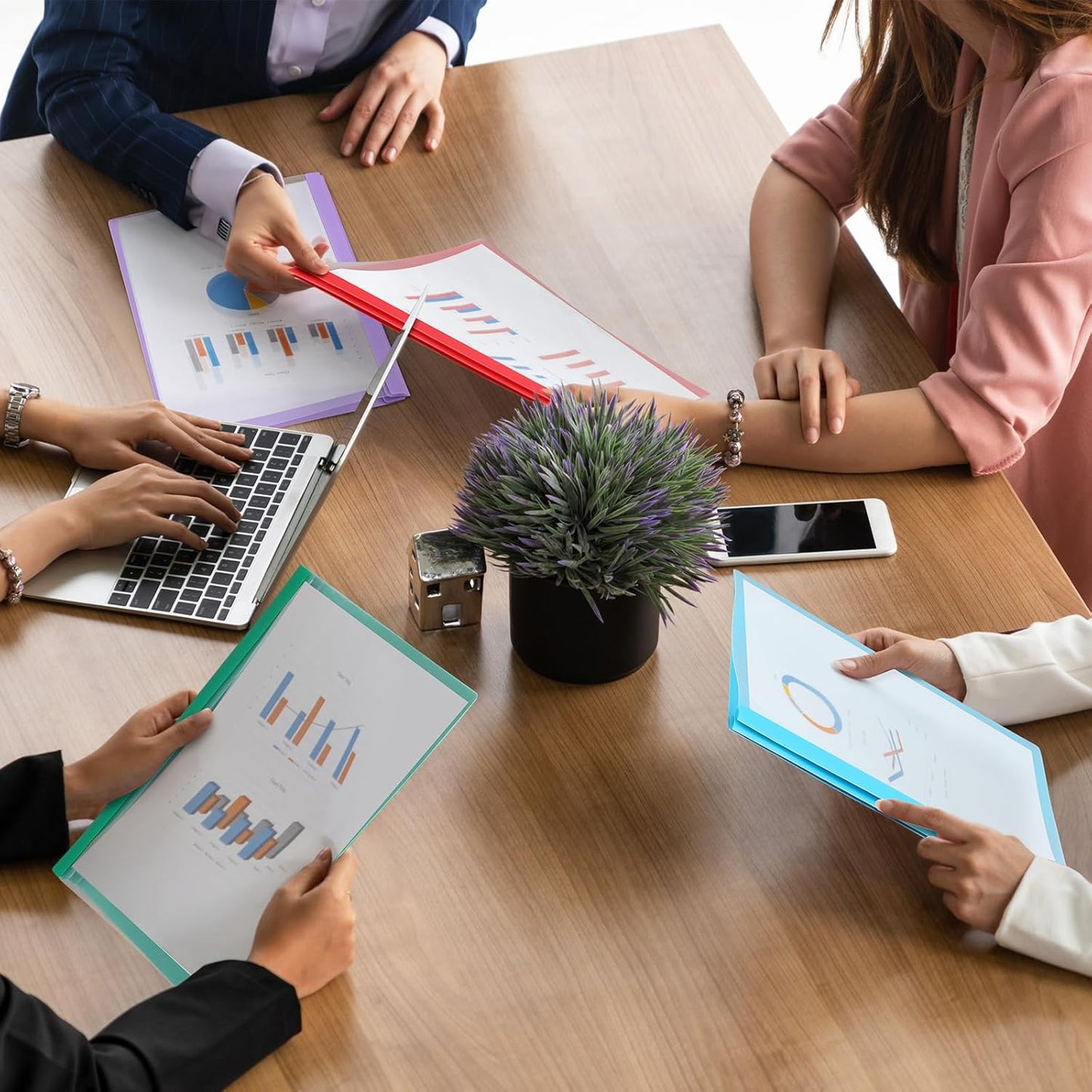 48 Pack Plastic Report Covers with 3 Prongs Presentation Folders Bulk, 100 Sheet Capacity, Clear Front Report Covers for Presentation Document Paper School Office Supplies (Colorful)