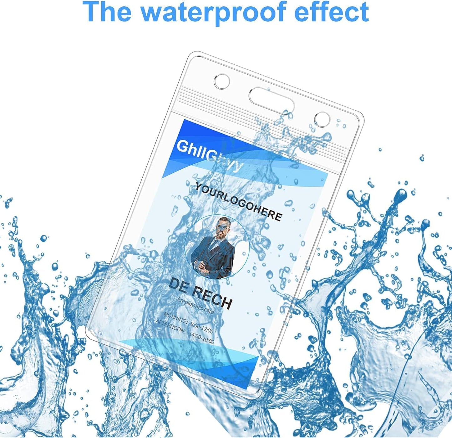 200 Pack Extra Thick Name Badge Holders, Heavy Duty & Sealable Waterproof Vertical ID Badge Holders, Durable Clear PVC Plastic Badge Sleeve for Credit Card/Shcool Work Badge/Room Key/RFID