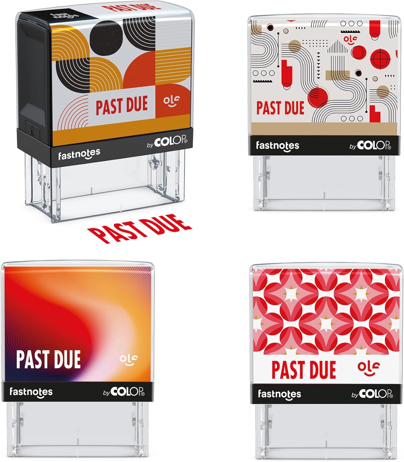 Fastnotes Past Due Self-Inking Rubber Stamp by COLOP - Great for Office Documents, Notary, Warehouse, Accounting Paperwork, Business, and Legal Documentation - Red Ink (Past Due- Red)
