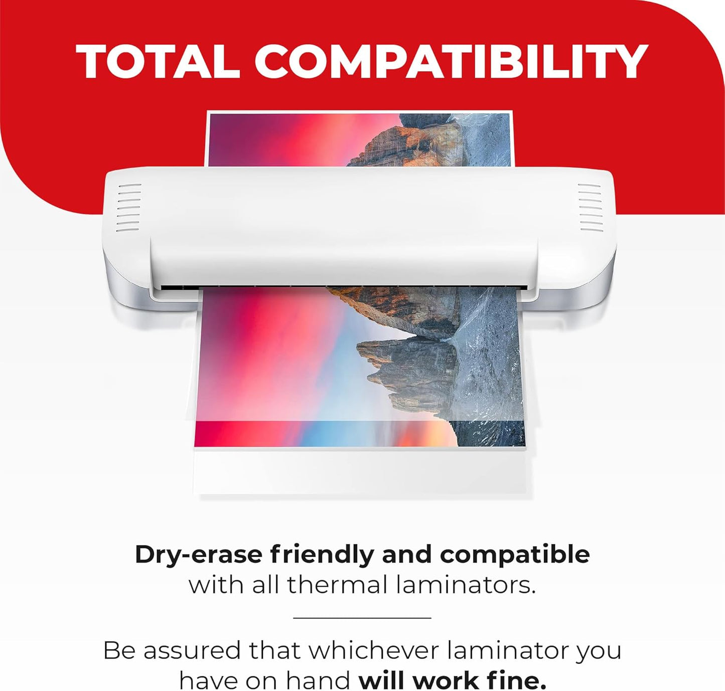 5MIL Thermal Laminating Sheets (75 Count) Photo, Notecard, I.D. Badge Sizes, Dry-Erase Friendly Laminating Pouches, Compatible with Laminators, Crystal Clear Laminated Finish