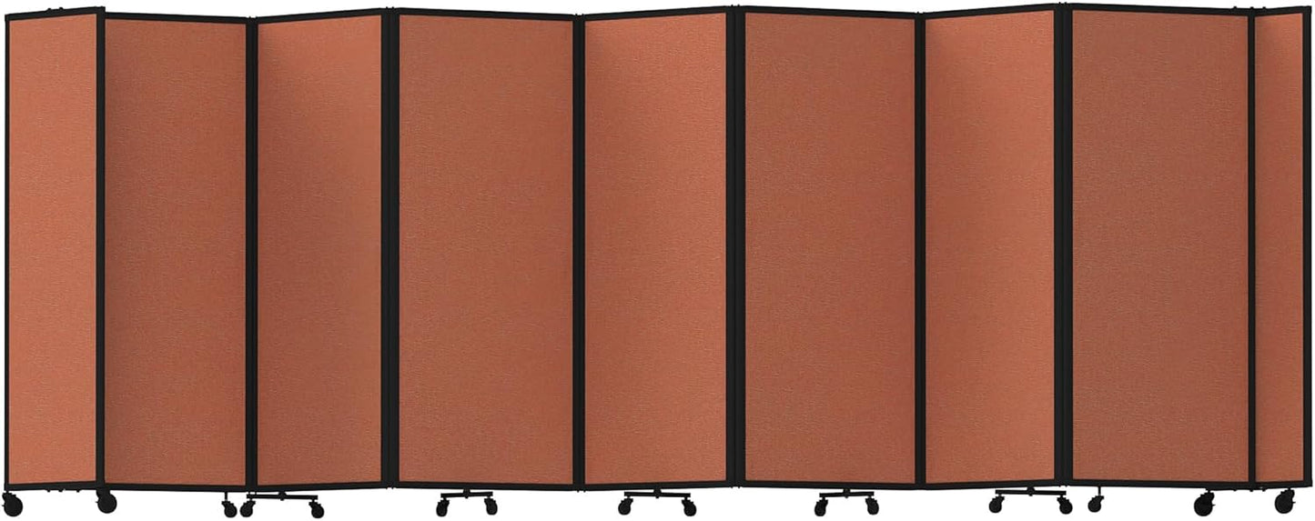 Versare Room Divider 360 Portable Wall Partition | Folding Panels | Large Freestanding Divider | Locking Wheels | Temporary Room Separator