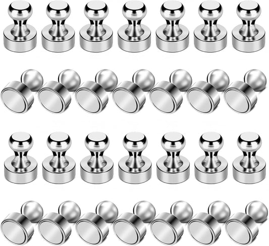 LOVIMAG Refrigerator Magnets, 28Pcs Strong Fridge Magnets for Refrigerator, Small Neodymium Magnets for Whiteboard, Metal Push Pin Magnets for Kitchen, Office, School, Locker, Map Decorative
