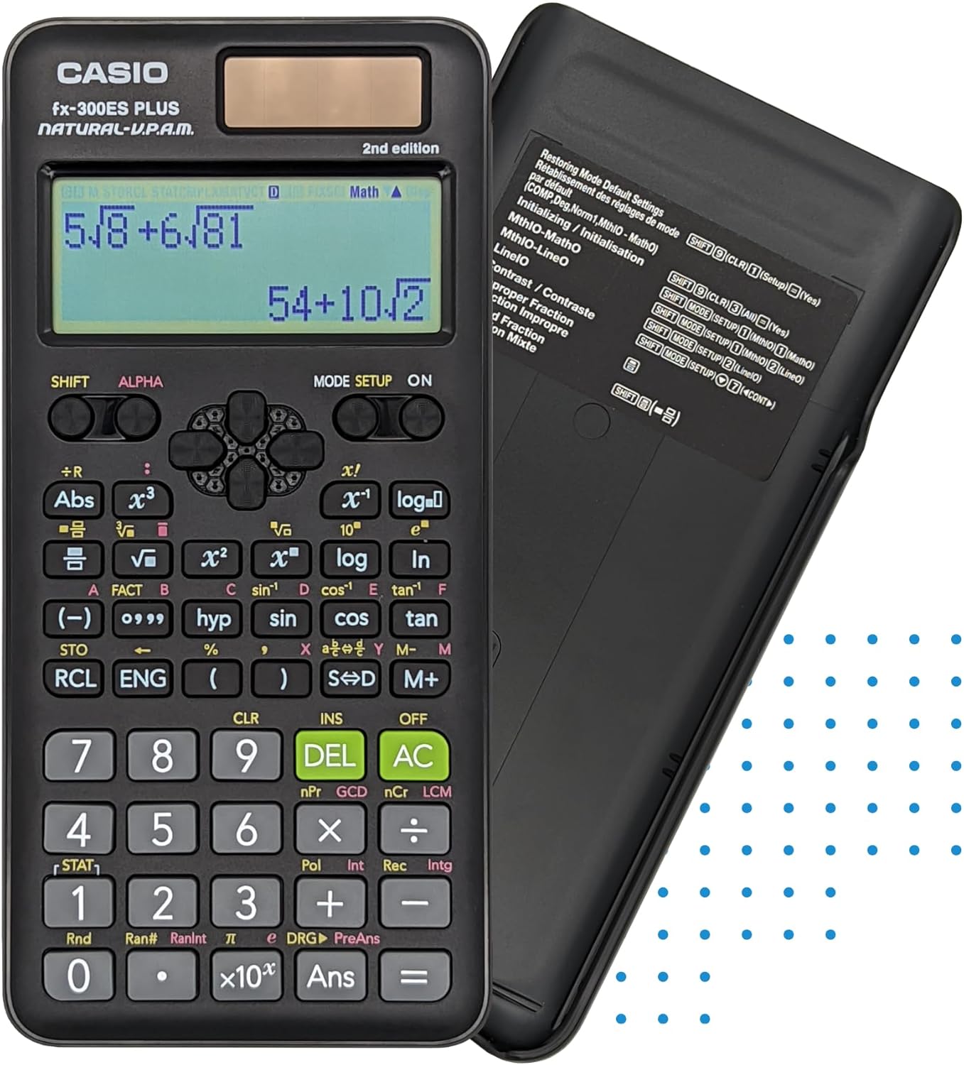 Casio fx-300ES Plus 2nd Edition – Standard Scientific Calculator | 262 Functions, Natural Textbook Display℠ | Ideal for Middle School, High School Math, Statistics & Algebra | Black