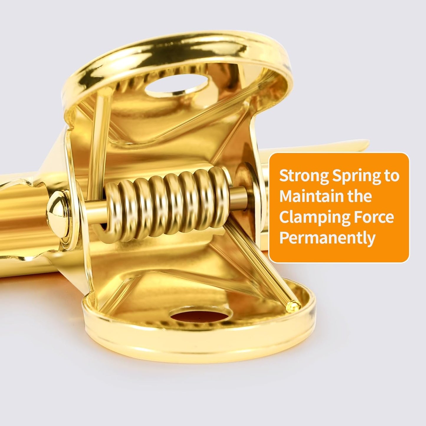 SIAMESE Bulldog Clips, 4 Pcs Binder Clips for Office & Kitchen, Multi-Purpose Binder and Food Bag Clamps for Sealing, Storage, Hanging (Gold)