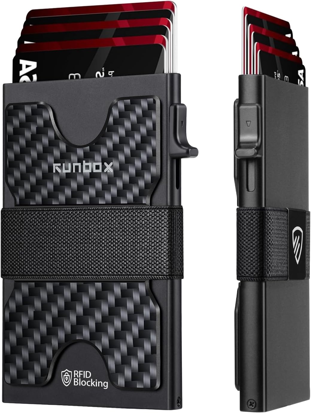 Mens Card Cases, Slim Card Holder Wallet for Men and Women, Minimalist RFID Blocking Wallet with Pop-Up Function, Thin Design, Metal Card Cases Holds 6+6 Cards, Gifts for Men, Men's Accessories