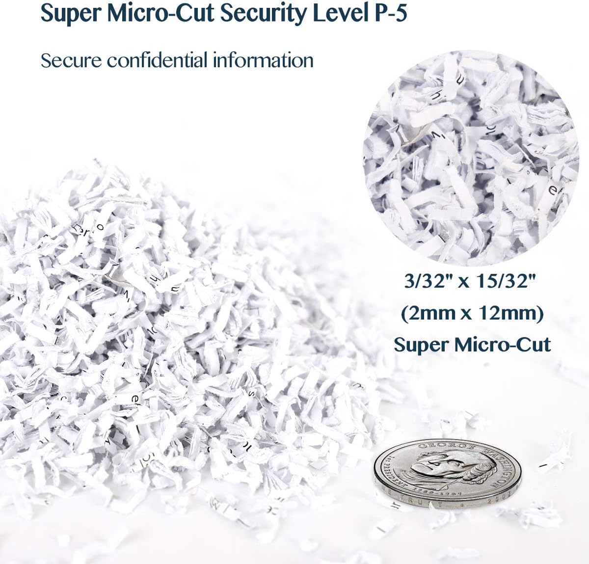 WOLVERINE 8-Sheet Super Micro Cut High Security Level P-5 Ultra Quiet Paper/Credit Card Home Office Shredder with 4.5 gallons Pullout Waste Bin SD9101 (White)