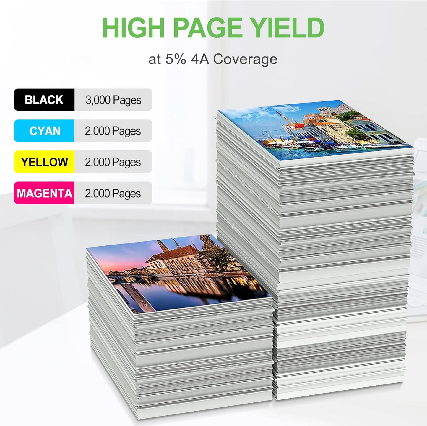 Remanufactured Toner Cartridge Replacement Ink Compatible for Xerox C310 C310DNI C310DNIM C315 C315DNI Printer 006R04356 006R04357 006R04358 006R04359-4Packs