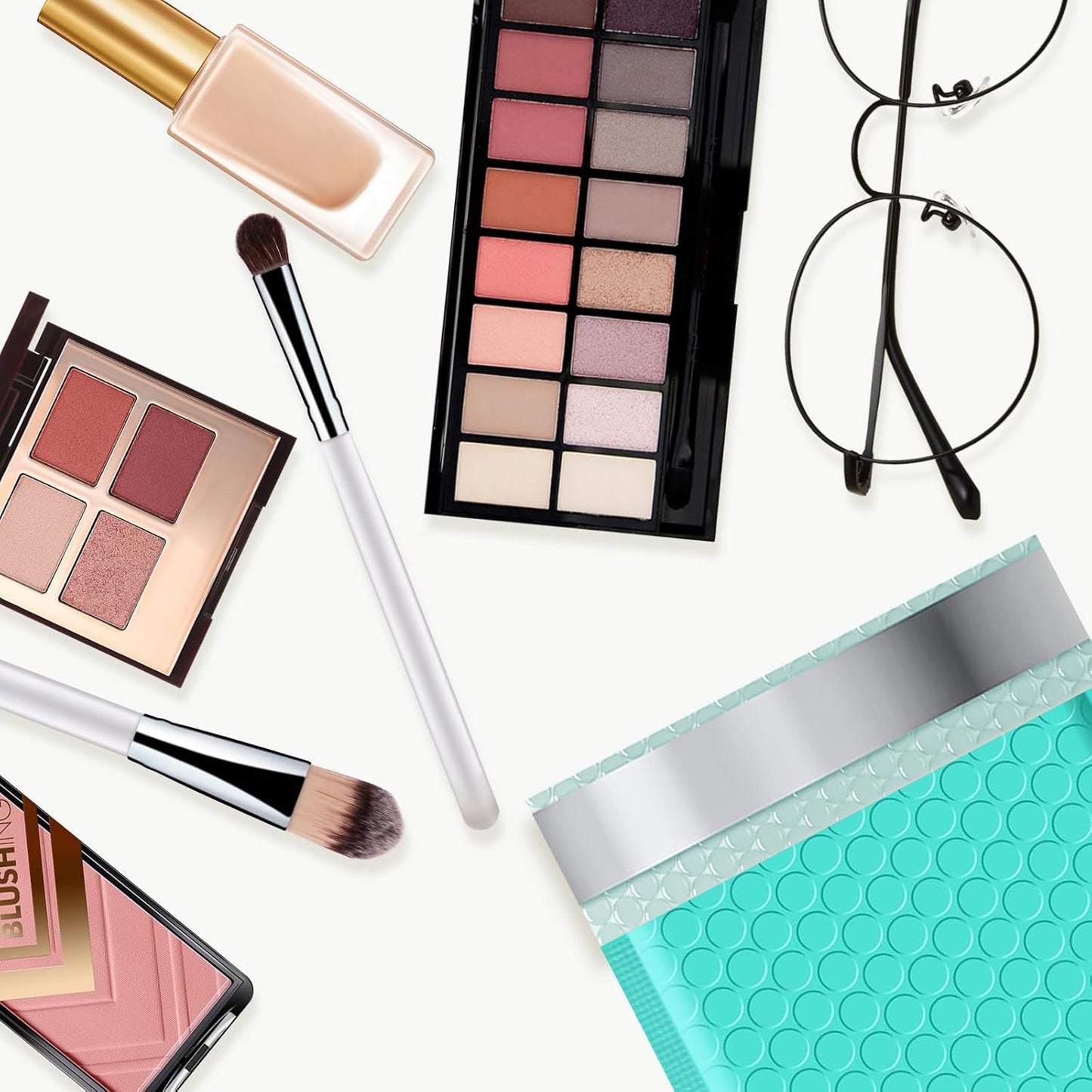 Poly Bubble Mailers 4x8 Padded Envelopes #000 50pcs, Self Seal Shipping Envelopes Padded Packaging for Small Business (Teal)