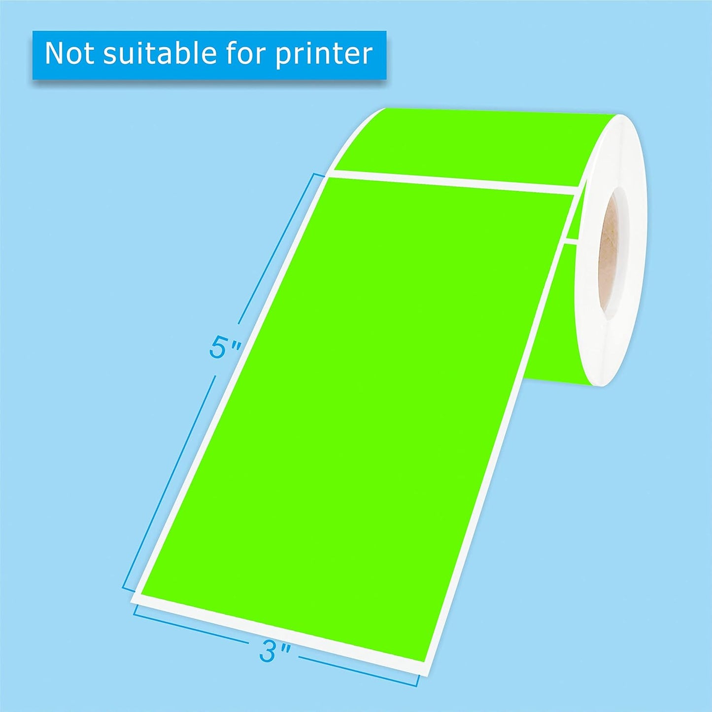 PARLAIM 3 x 5 inch Rectangle Sticker Labels, 250PCS Adhesive Color Coding Stickers for Moving Box Inventory Label, Fluorescent Green