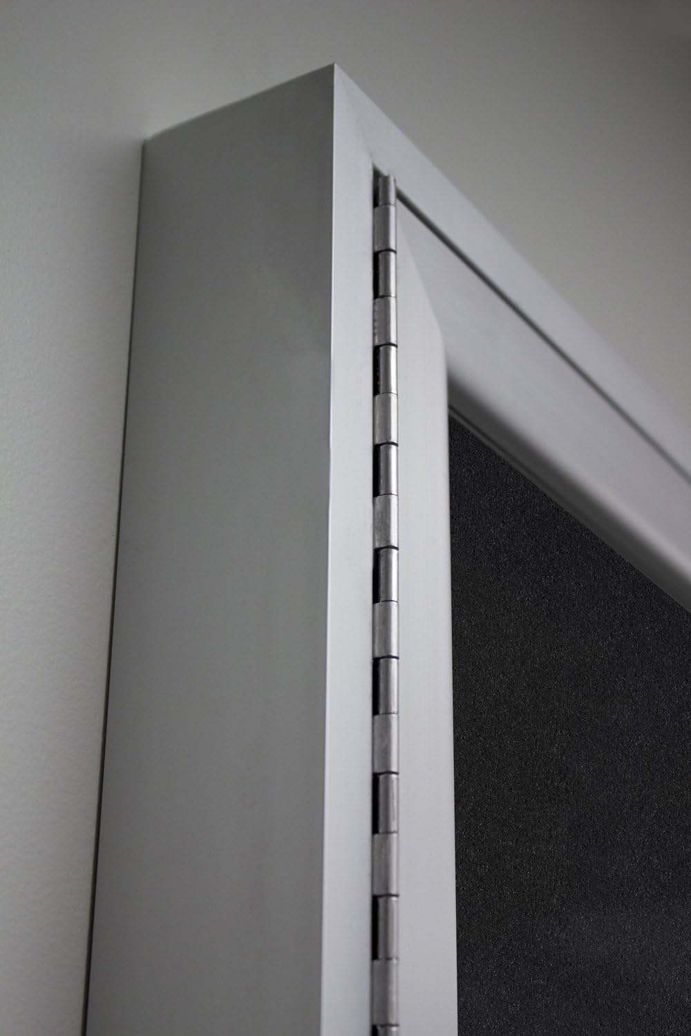 Ghent 36"x30" 1-Door Outdoor Enclosed Vinyl Bulletin Board, Shatter Resistant, with Lock, Satin Aluminum Frame - Ebony (PA13630VX-183), Made in the USA