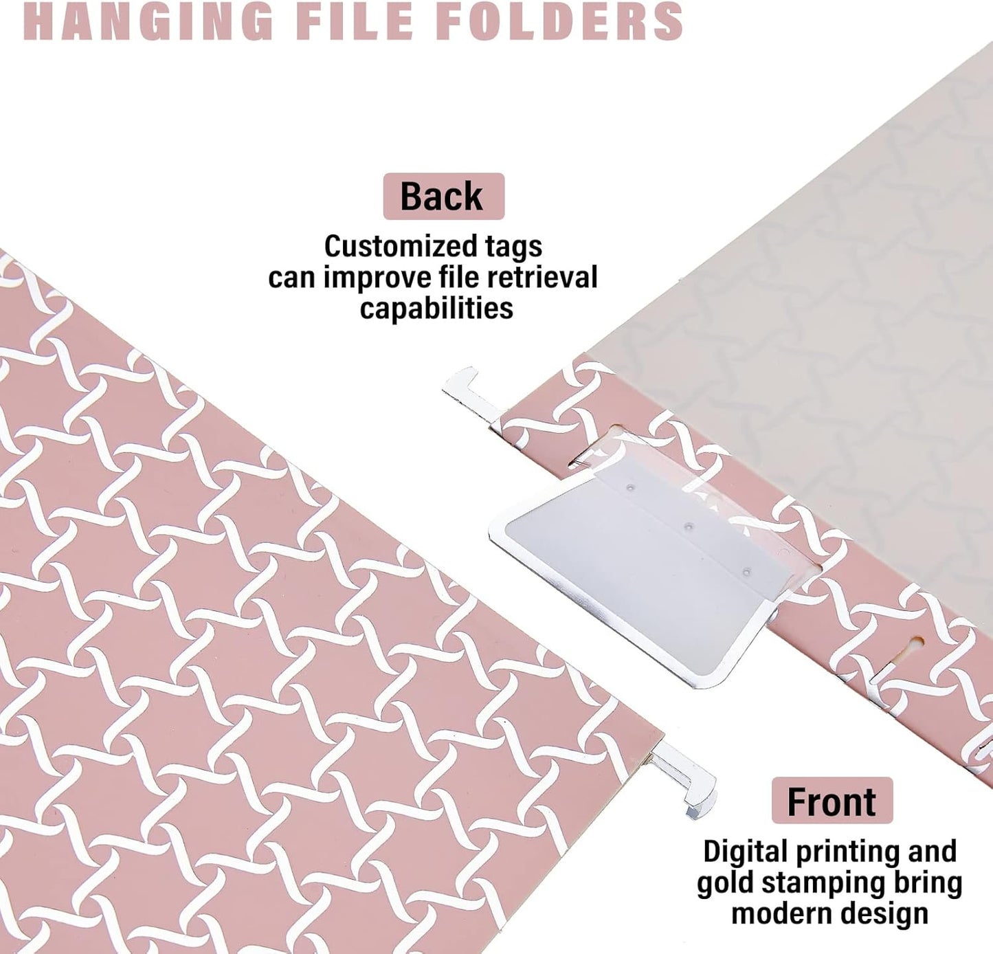 Y YOMA 6 Pack Decorative Hanging File Folders Letter Size File Folder Cute Pretty Hanging Folder Organizer for Filing Cabinet Office Home Desktop with 1/5-Cut Adjustable Tabs, 3 Silver Foil Design