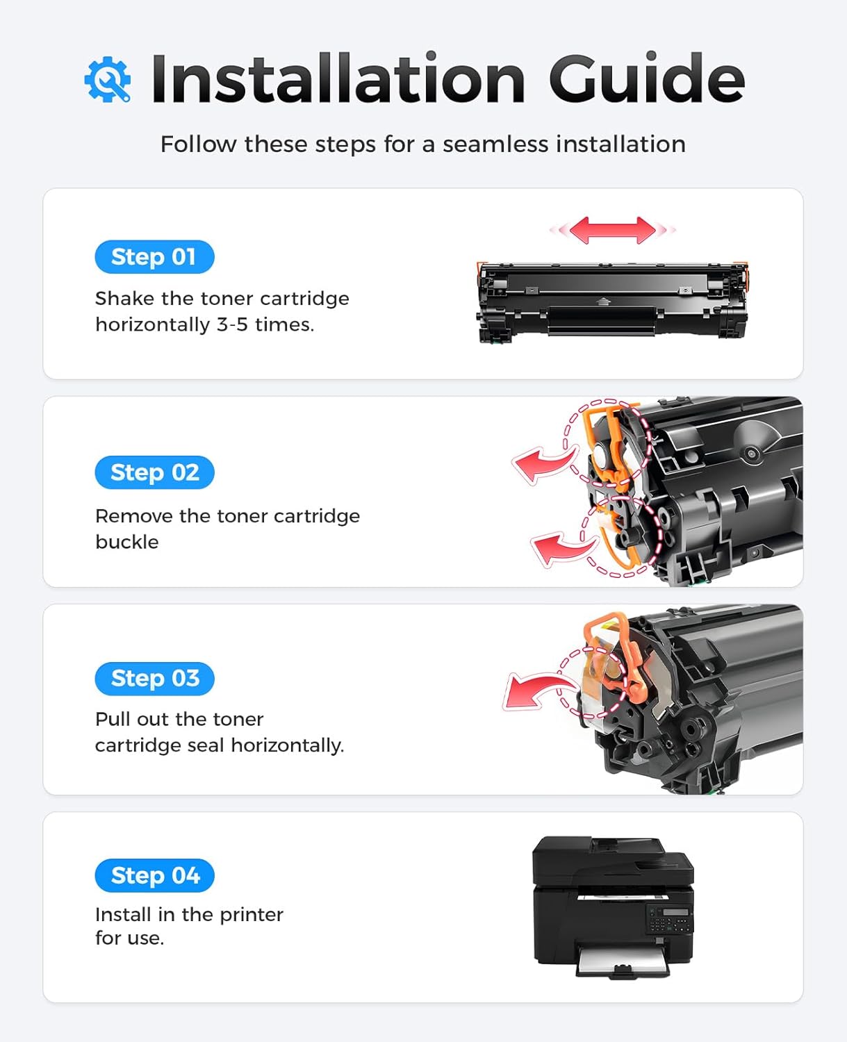 78A Black Toner Cartridge (2-Pack) with chip High Yield Replacement for HP 78A CE278A Toner Cartridges Compatible with HP Laserjet Pro MFP M1536dnf P1566 P1606dn Printer M1536 P1606 Series Ink Copy