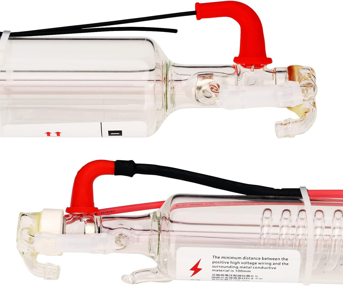 LD-Teemm CO2 Laser Tube, 130W CO2 Laser Tube with Coating 130 watt Length 1650mm Dia. 80mm, Wire Pre-Connected for CO2 Laser Cutter Laser Engraving Cutting Machine