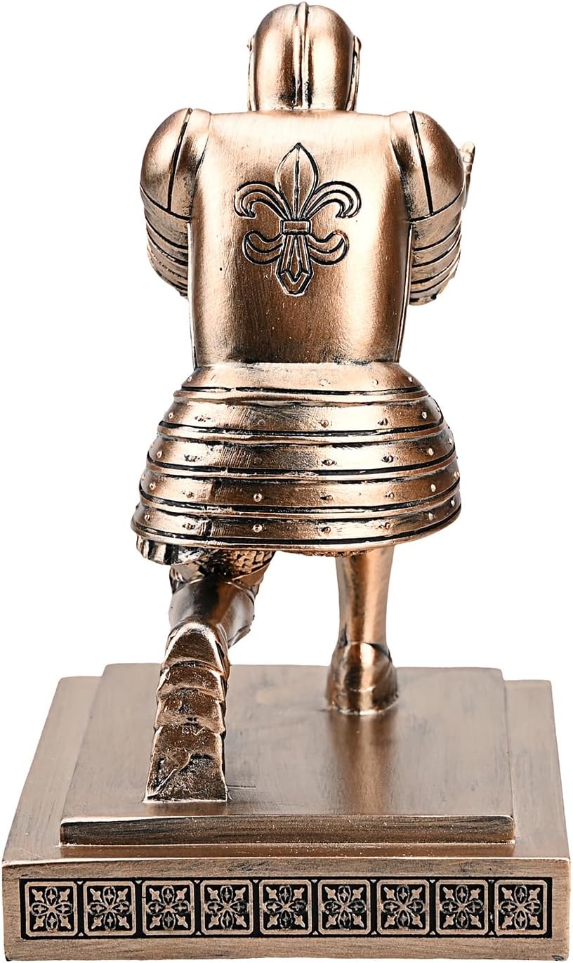 Knight Pen Holder Pen Stand Desk Organizers and Accessories Resin Pencil Holder as Gift with a Fancy Pen for Office and Home Desk Organizer (Bronze)