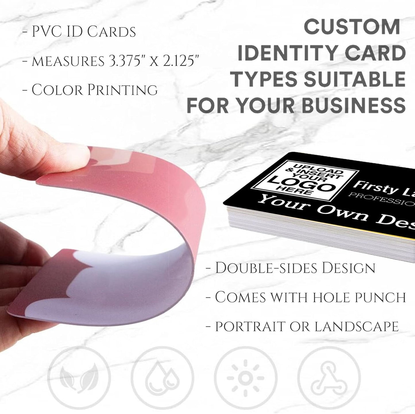 Custom Id Badge, Personalized Employee Photo Identification Card with Lanyard, Durable ID Card for Office Worker Doctor Nurse Student-Vertical-Template10