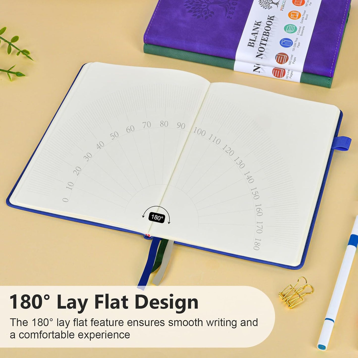 Blank Journal Ntebook for Men & Women, 160 Pages Blank Journals for Writing, Drawing,Sketch Book,5.9" x 8.5" Leather Sketchbook, Unlined Notebook for Work, School, Art - Navy