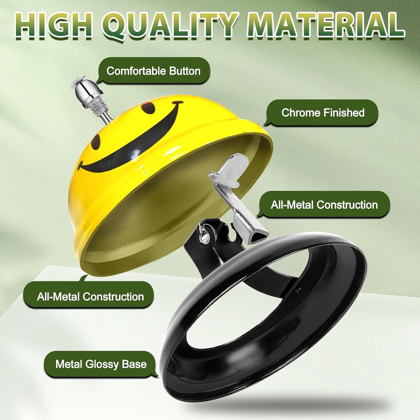 UCEC Desk Call Bell for Service & Reception - Double-Side Ring Bell Sign, 1+1 Pack