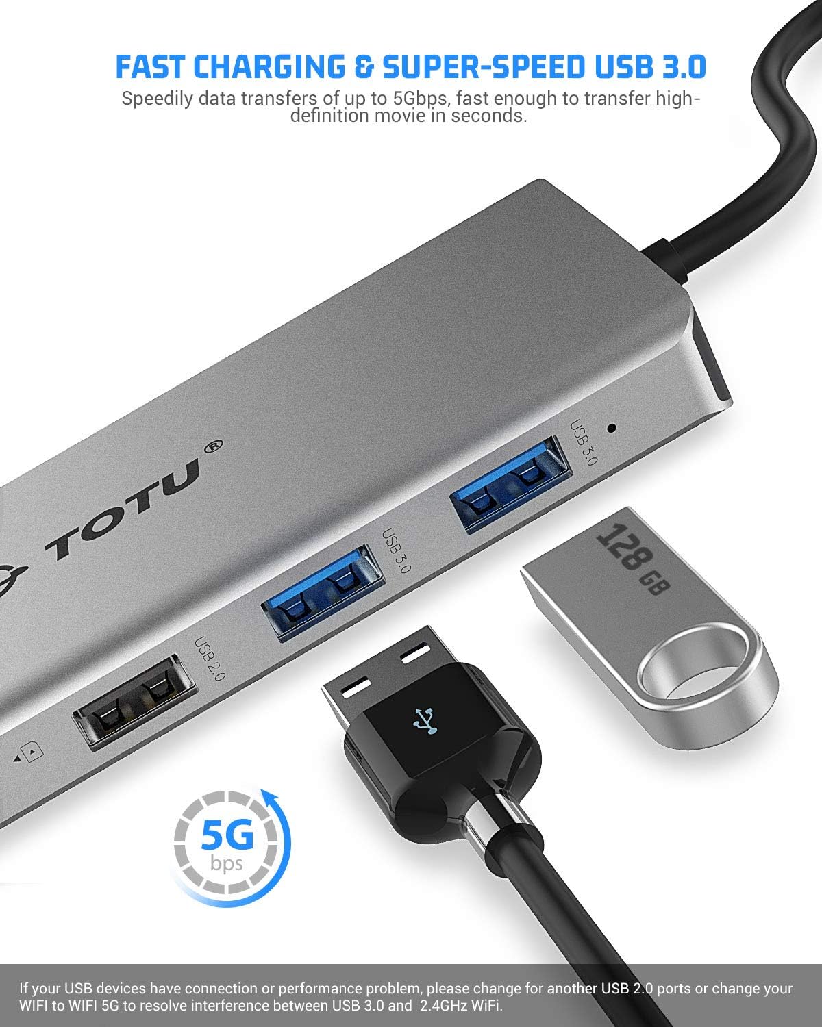 TOTU 13-in-1 USB-C Hub with Ethernet, 4K HDMI, VGA, PD, SD/TF Cards Reader, Mic/Audio Docking Station for MacBook Pro Air XPS and Other USB-C Laptops