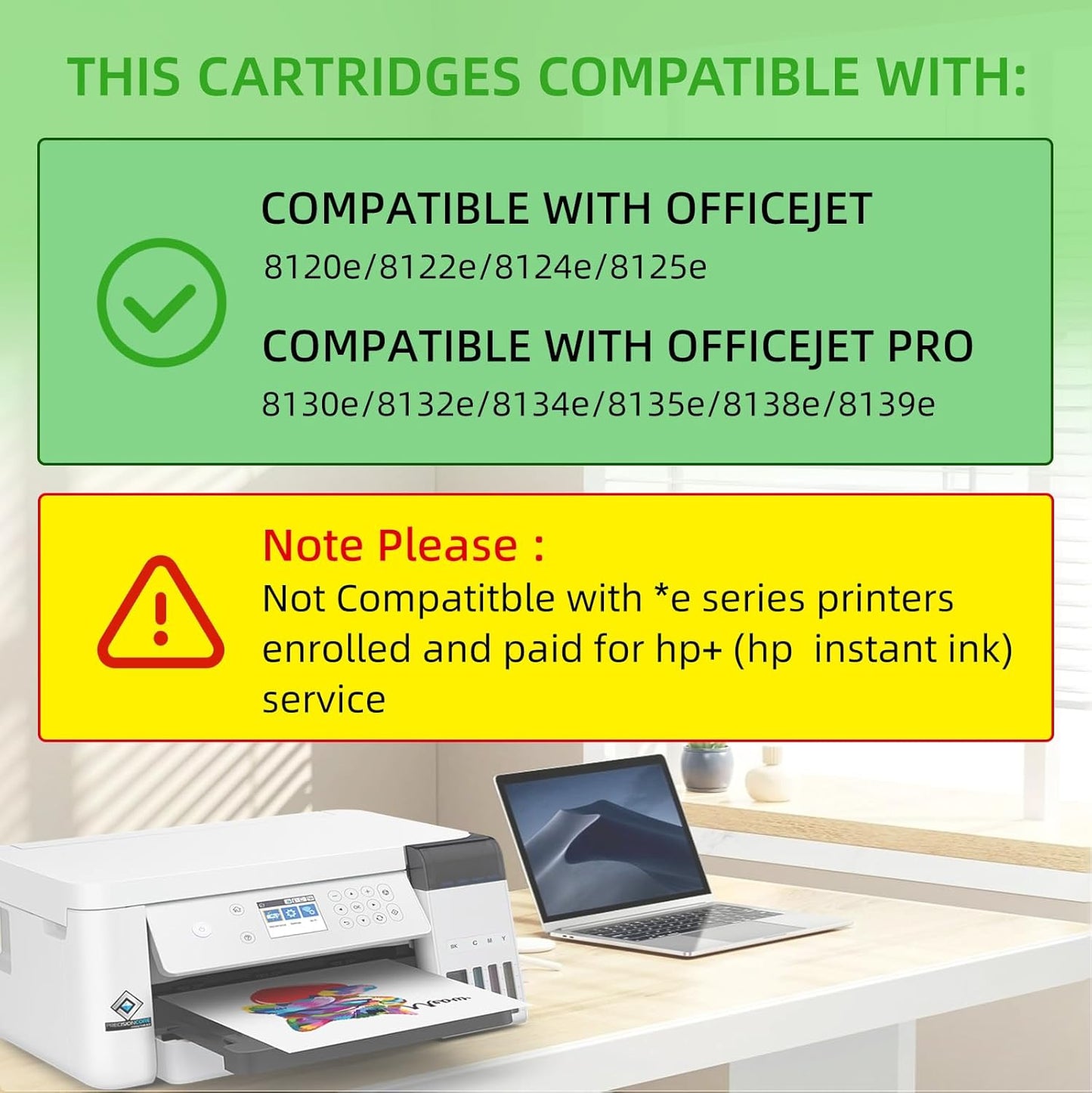 923e 923XLInk Cartridges with Chip 4-Pack High Yield for HP 923 923e Ink Compatible for HP OfficeJet Pro 8135e 8138e 8139e 8122e 8120 8123 8130 8133 Printers (1Black 1Cyan 1Magenta 1Yellow)