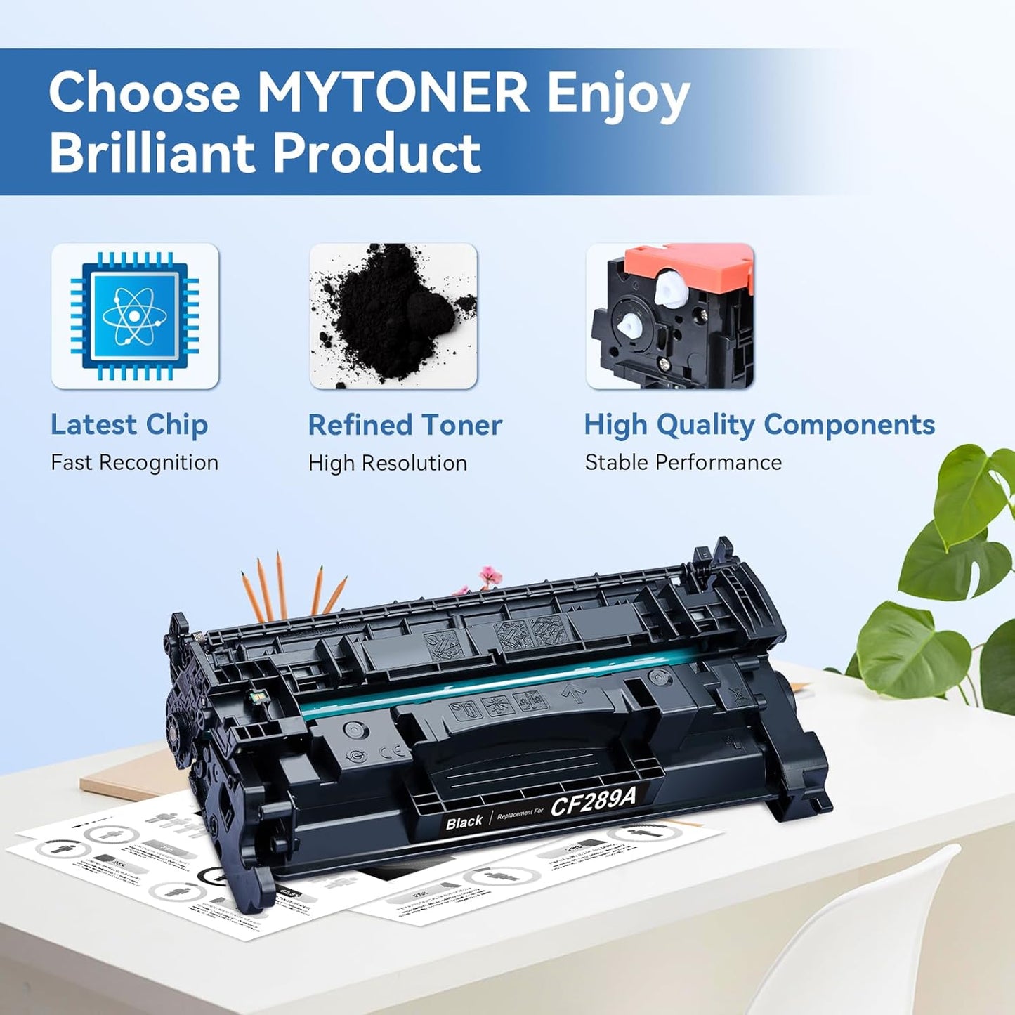 MYTONER Compatible Toner Cartridge Replacement for HP 89A CF289A 89X CF289X for Enterprise M507 M507n M507dn M507x MFP M528dn M528f M528c M528z M528 Printer, 2-Pack with Chip