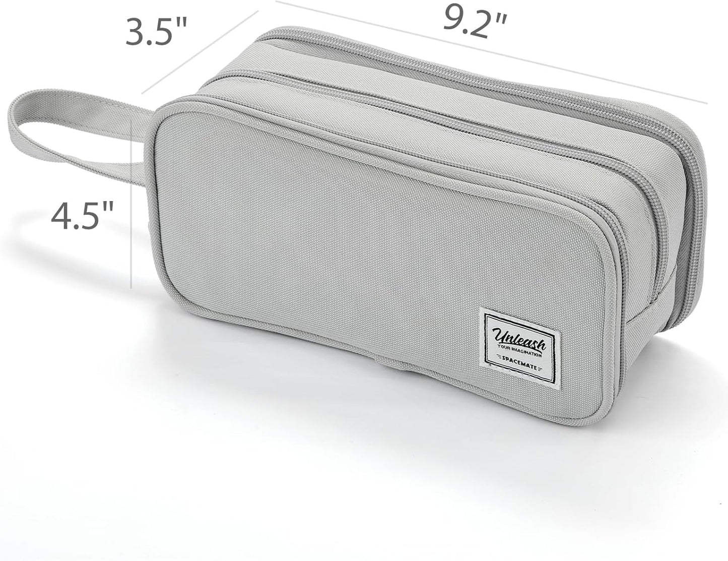 Pencil Case Pouch Box Bag School Supplies Girls Boys Kids, Cute Preppy Stuff Big Capacity Aesthetic Pen Organizer, Back to College Stationary, Gray, Extra Large Style, 2300ml